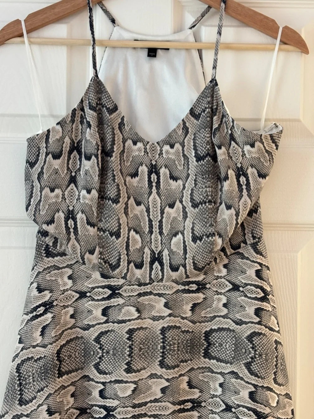 Express Snake Print Halter Fit & Flare Dress - Size 4 - Picture 7 of 11